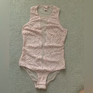 Victoria's Secret Powdery Rose Lace Bodysuit